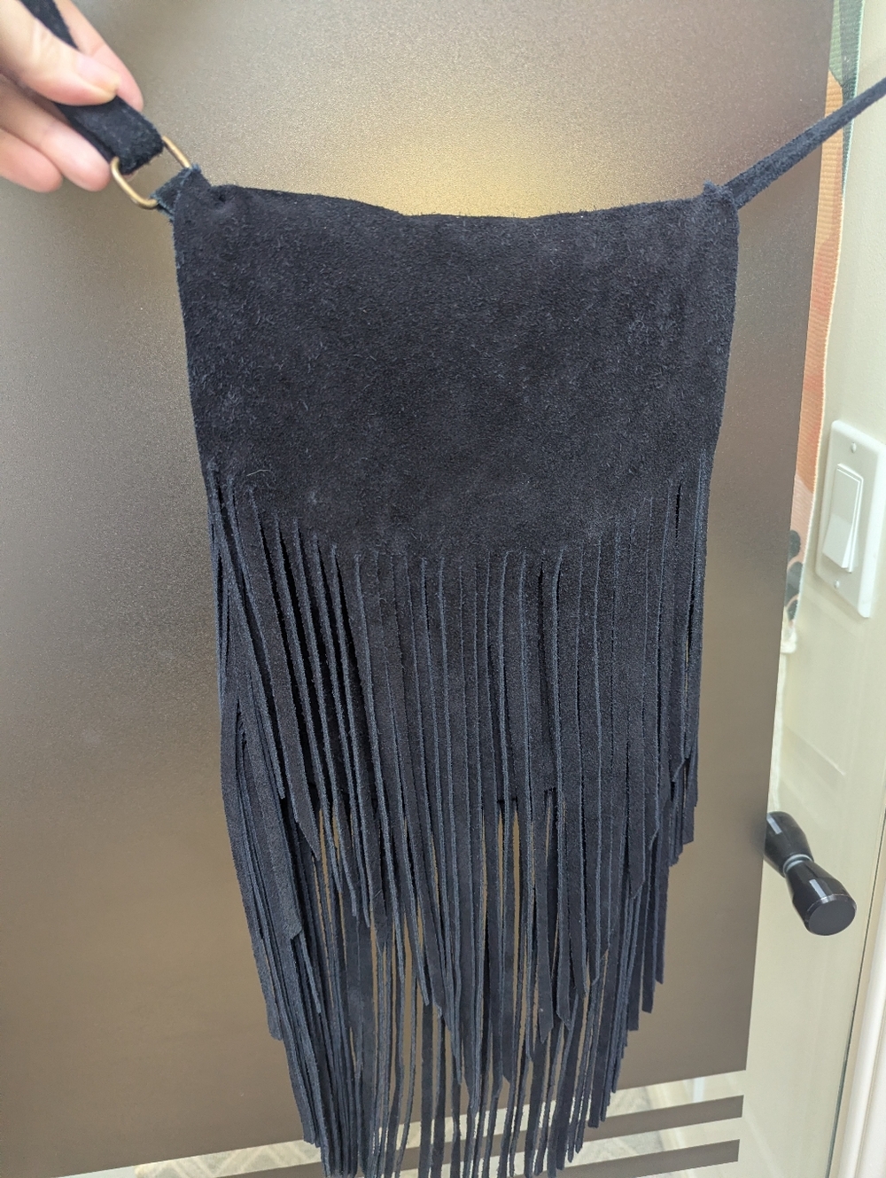 Suede Fringe Festival Black Bag - Picture 3 of 8